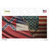 Mississippi/American Flag Novelty Sticker Decal Small