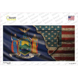 New York/American Flag Novelty Sticker Decal Small