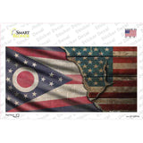 Ohio/American Flag Novelty Sticker Decal Small