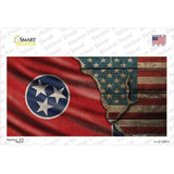 Tennessee/American Flag Novelty Sticker Decal Small