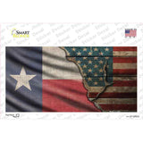 Texas/American Flag Novelty Sticker Decal Small