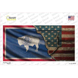 Wyoming/American Flag Novelty Sticker Decal Small