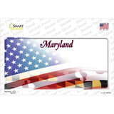 Maryland Half American Flag Novelty Sticker Decal Small