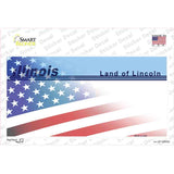 Illinois Half American Flag Novelty Sticker Decal Small