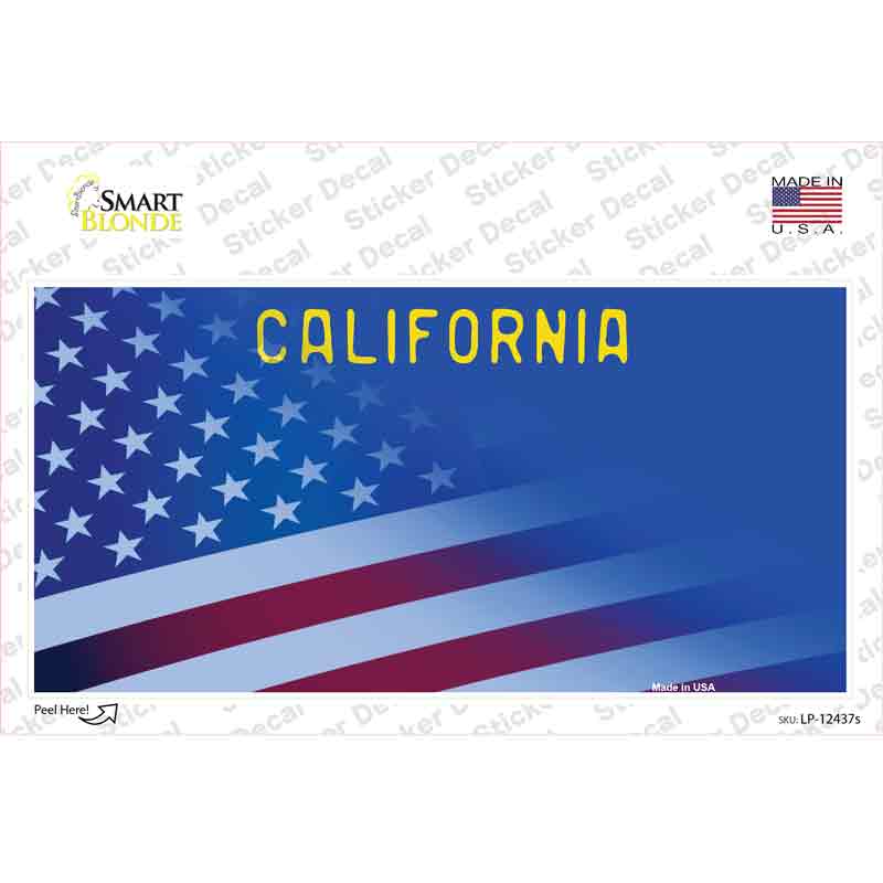 California Half Blue California Novelty Sticker Decal Small