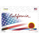 California Palm American Flag Novelty Sticker Decal Small