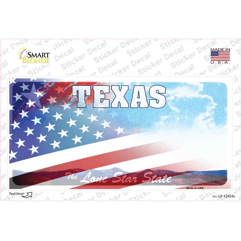 Texas Lone Star American Flag Novelty Sticker Decal Small