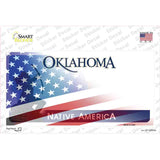 Oklahoma Half American Flag Novelty Sticker Decal Small