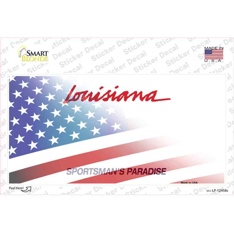 Louisiana American Flag Novelty Sticker Decal