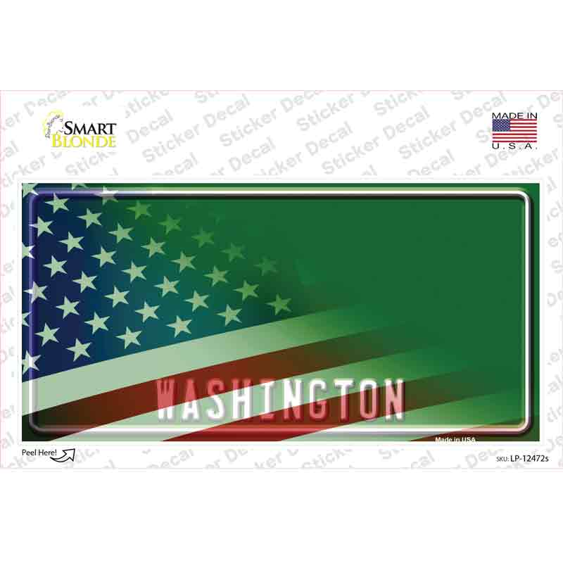 Washington Half American Flag Novelty Sticker Decal Small