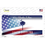 South Carolina Half American Flag Novelty Sticker Decal Small