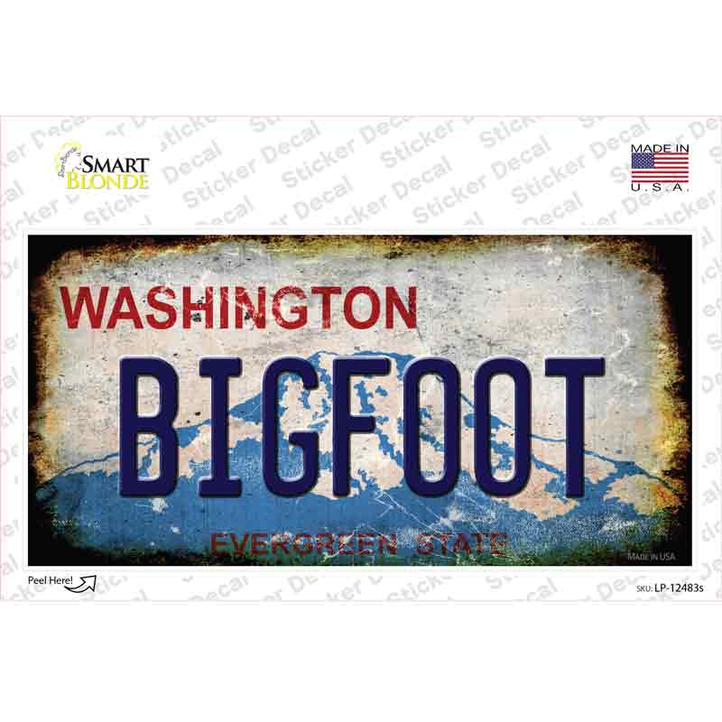 Bigfoot Washington Rusty Novelty Sticker Decal Small