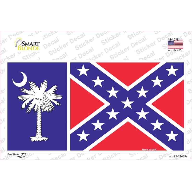 South Carolina Confederate Flag Novelty Sticker Decal Small