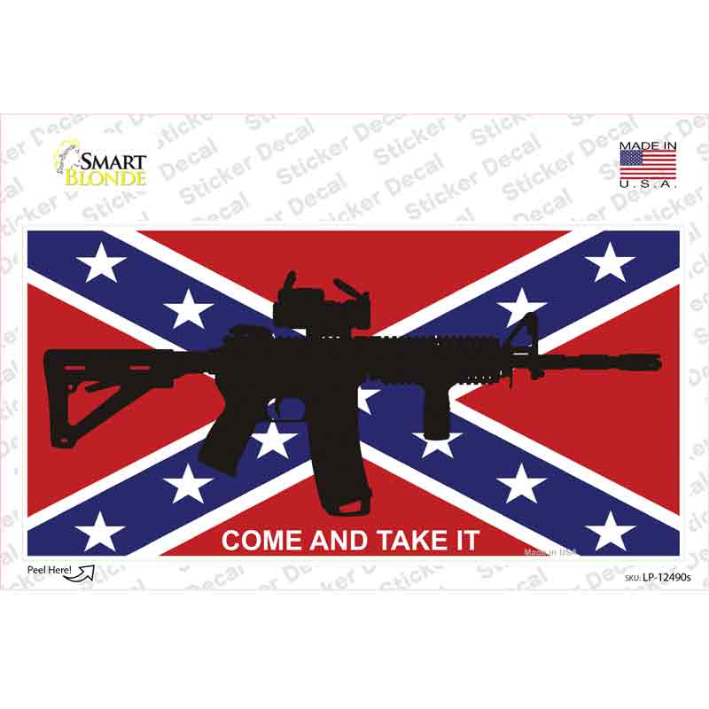 Come and Take It Confederate Flag Novelty Sticker Decal Small