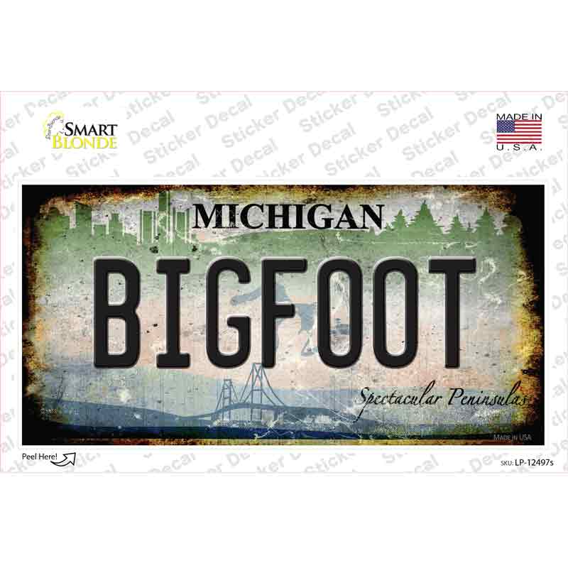 Bigfoot Michigan Novelty Sticker Decal Small