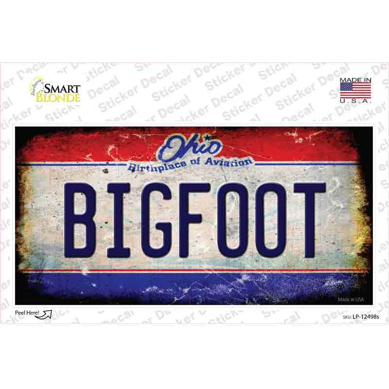 Bigfoot Ohio Novelty Sticker Decal Small