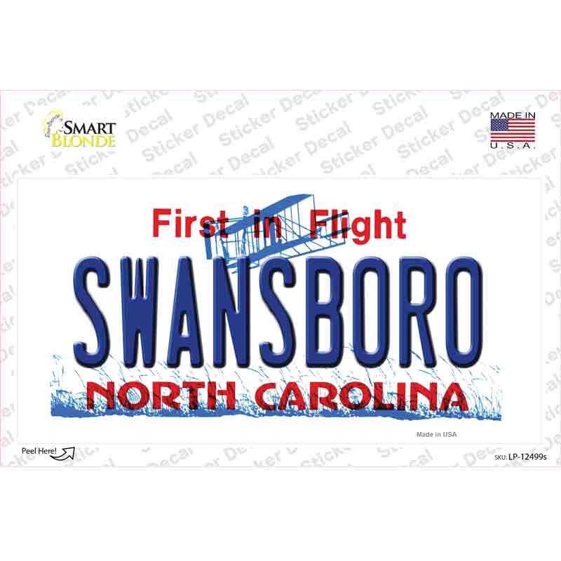 Swansboro North Carolina Novelty Sticker Decal Small