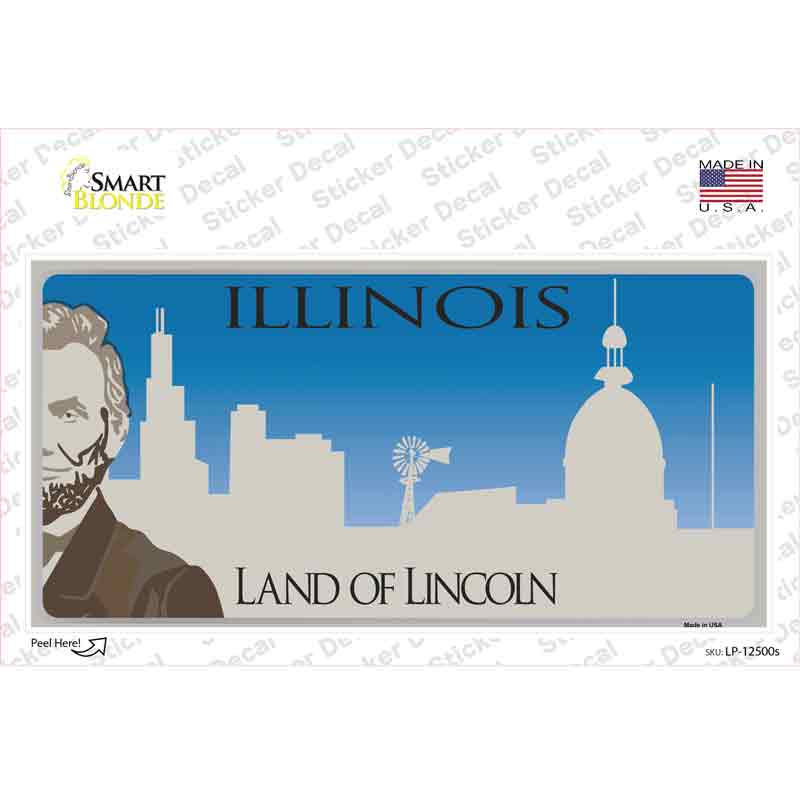 Illinois Blank Novelty Sticker Decal Small