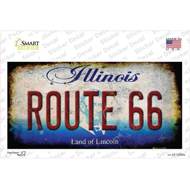 Route 66 Illinois Novelty Sticker Decal Small