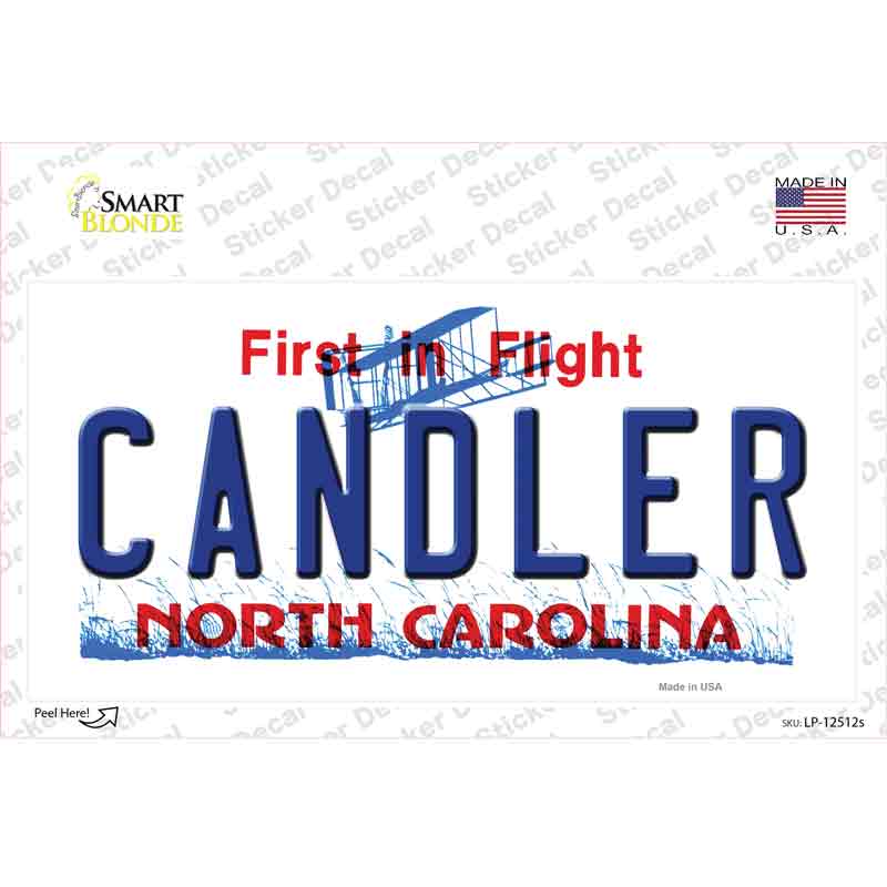 Candler North Carolina Novelty Sticker Decal Small