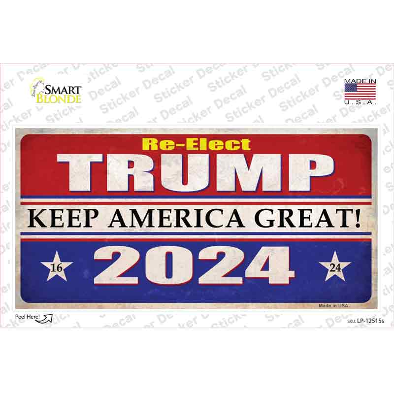 Re-Elect Trump 2024 Novelty Sticker Decal Small