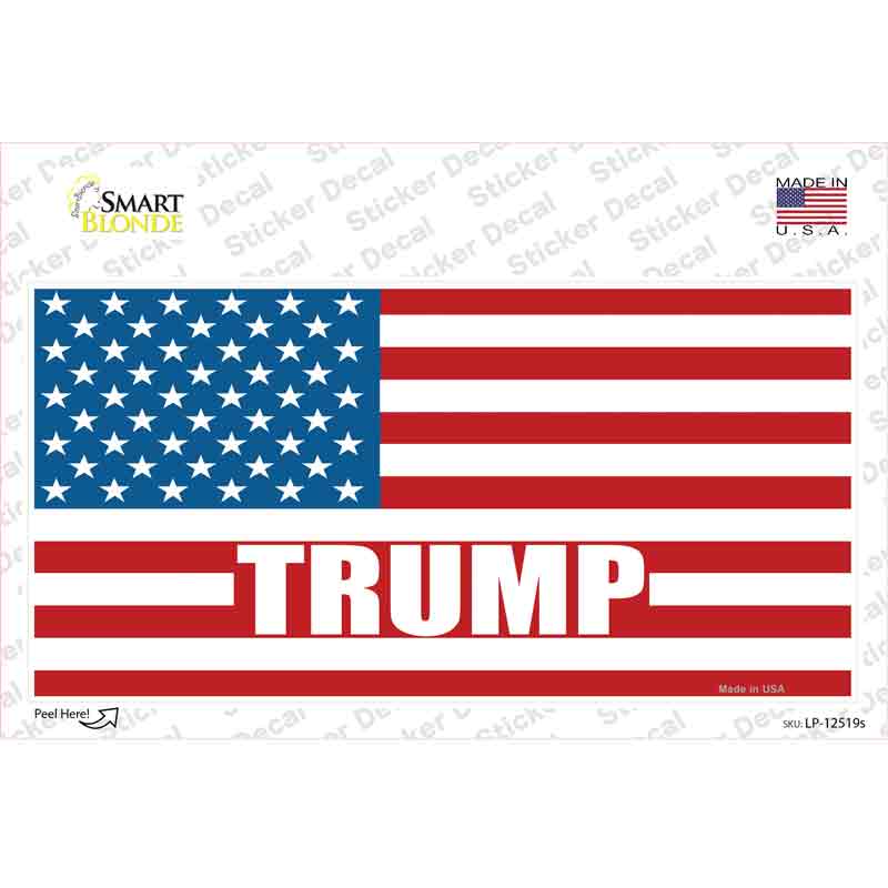 Trump American Flag Novelty Sticker Decal Small