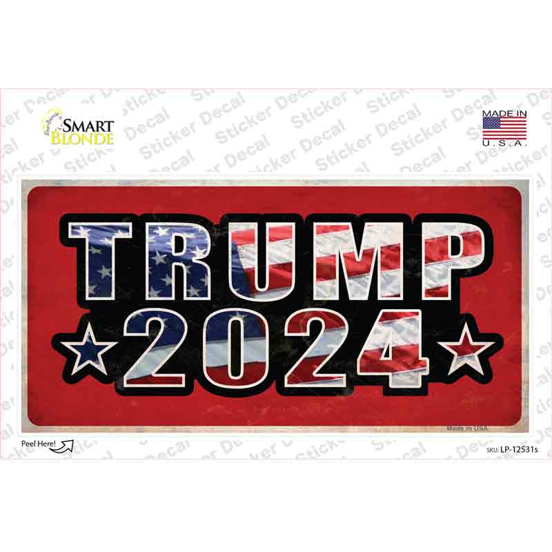 Trump 2024 Flag Novelty Sticker Decal Small