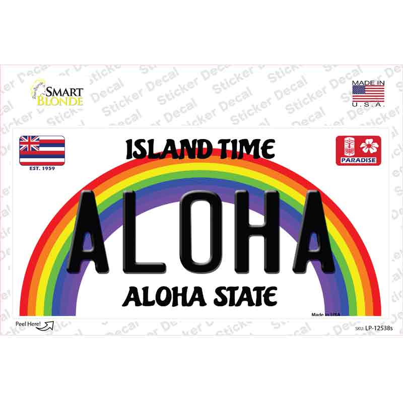 Aloha Hawaii Novelty Sticker Decal Small