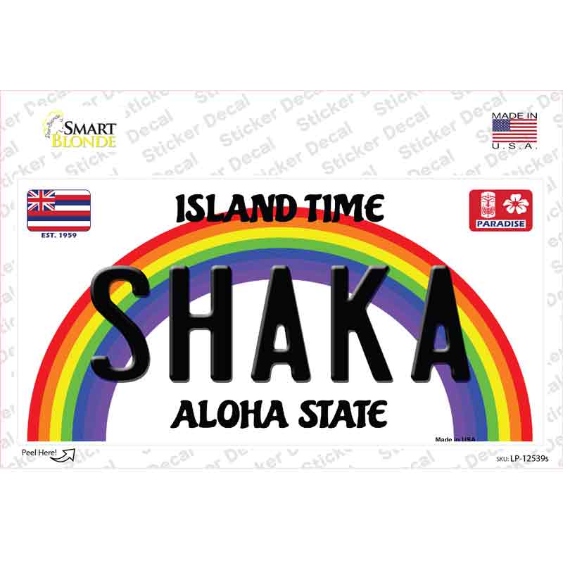 Shaka Hawaii Novelty Sticker Decal Small