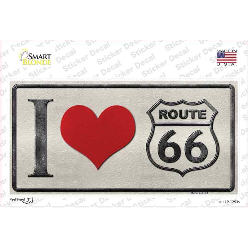 I Love Route 66 Novelty Sticker Decal Small