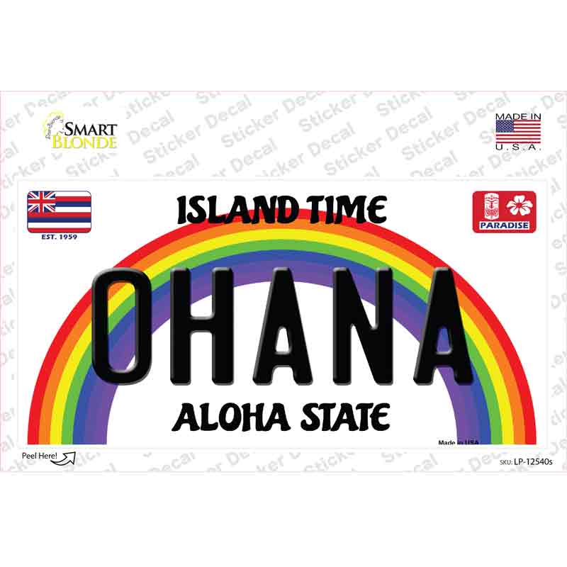 Ohana Hawaii Novelty Sticker Decal Small