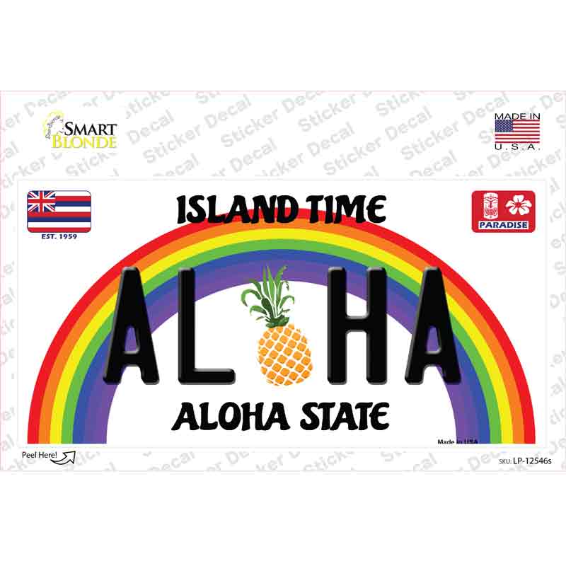 Aloha Pineapple Hawaii Novelty Sticker Decal Small