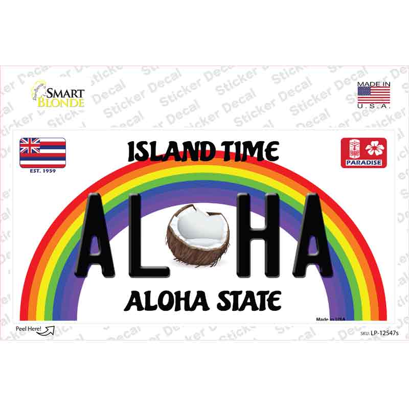 Aloha Coconut Hawaii Novelty Sticker Decal Small