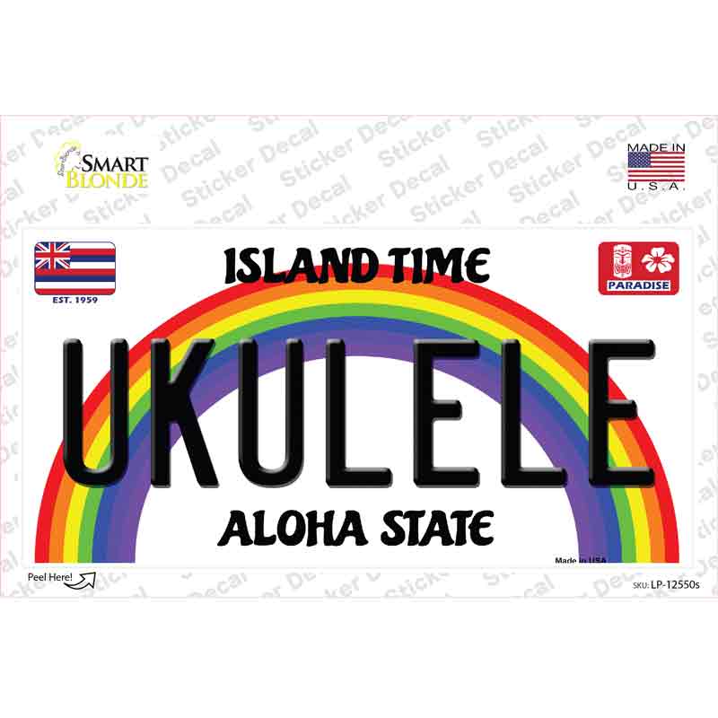 Ukulele Hawaii Novelty Sticker Decal Small