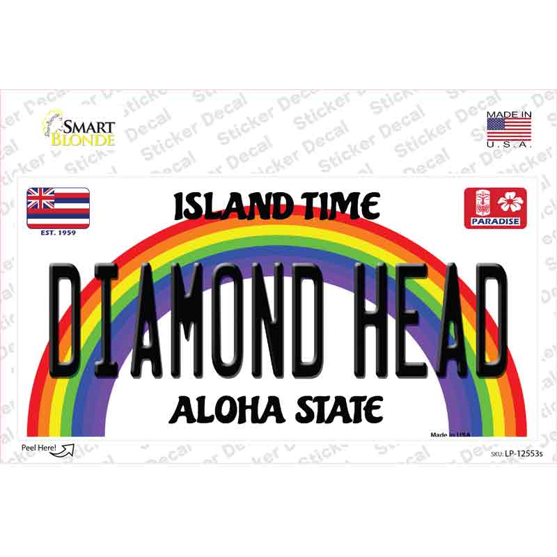 Diamond Head Hawaii Novelty Sticker Decal Small