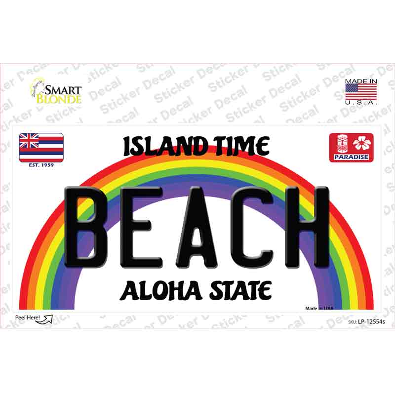 Beach Hawaii Novelty Sticker Decal Small