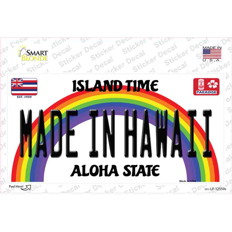 Made In Hawaii Novelty Sticker Decal