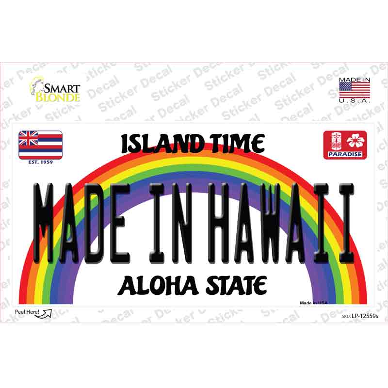 Made In Hawaii Novelty Sticker Decal Small