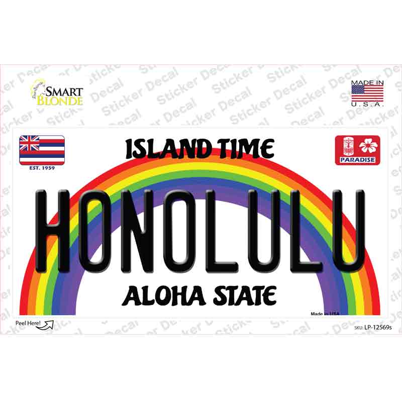 Honolulu Hawaii Novelty Sticker Decal Small