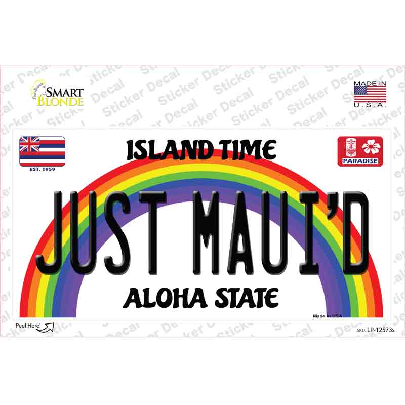 Just Mauid Hawaii Novelty Sticker Decal Small