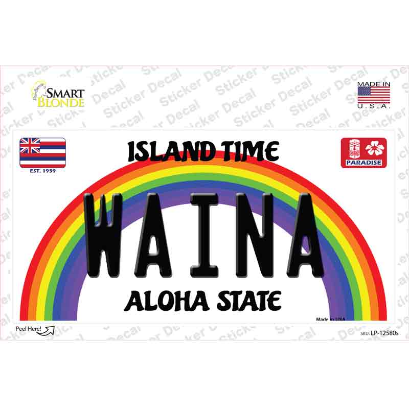 Waina Hawaii Novelty Sticker Decal Small