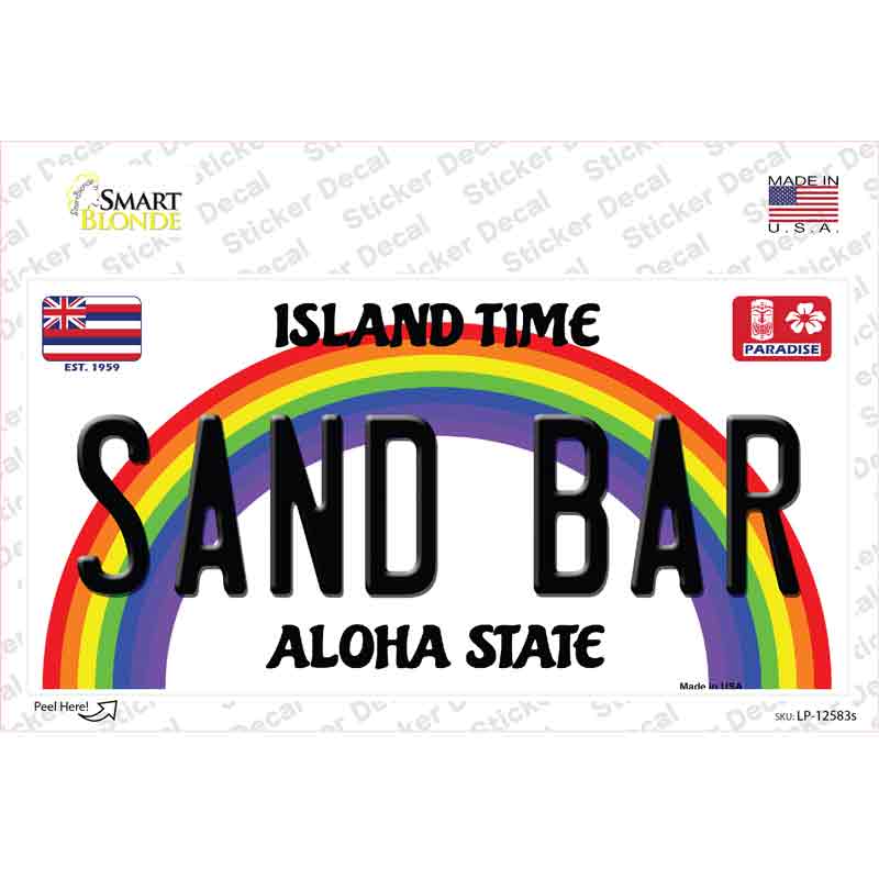 Sand Bar Hawaii Novelty Sticker Decal Small