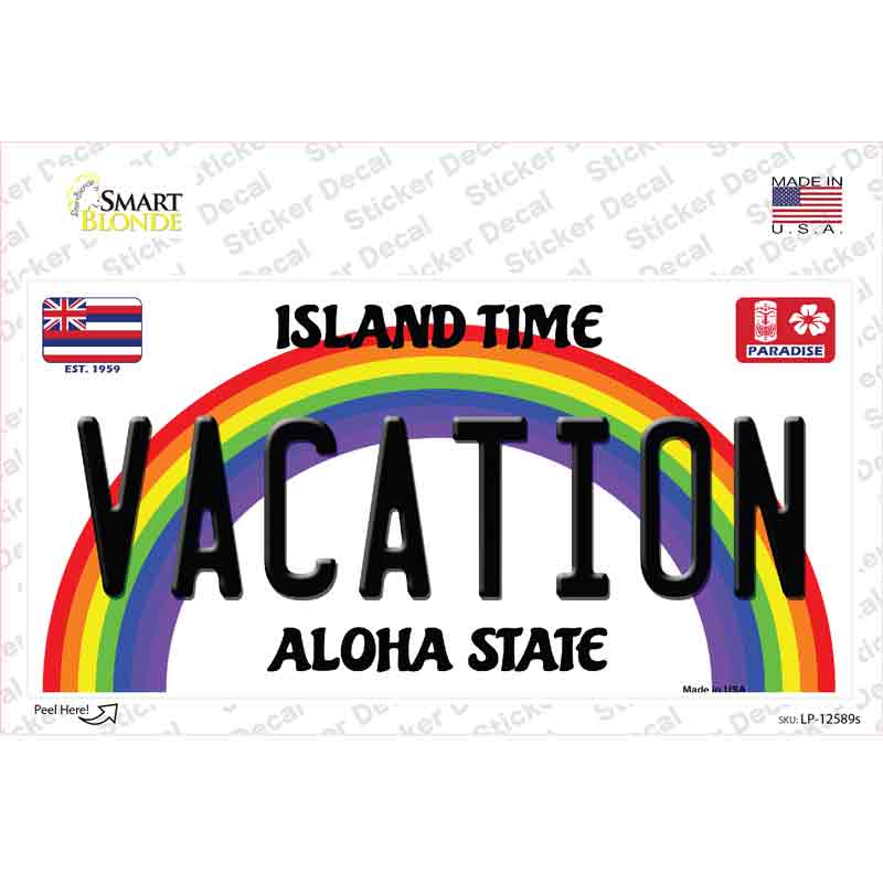 Vacation Hawaii Novelty Sticker Decal Small