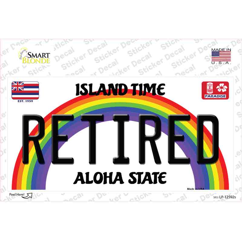 Retired Hawaii Novelty Sticker Decal Small