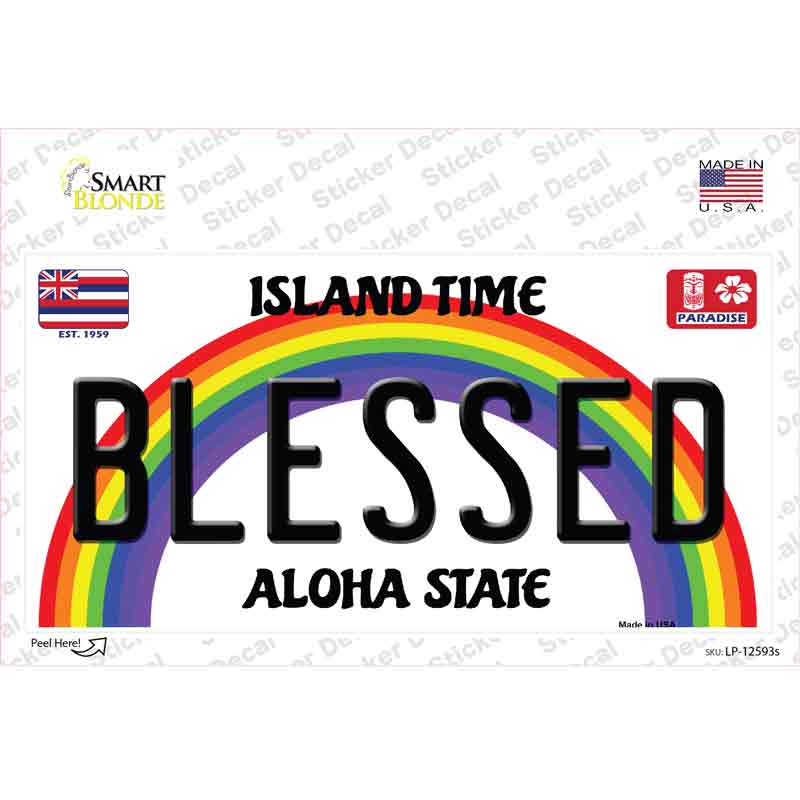 Blessed Hawaii Novelty Sticker Decal Small