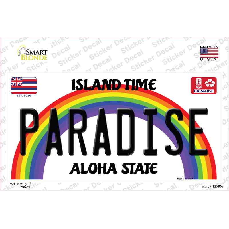 Paradise Hawaii Novelty Sticker Decal Small