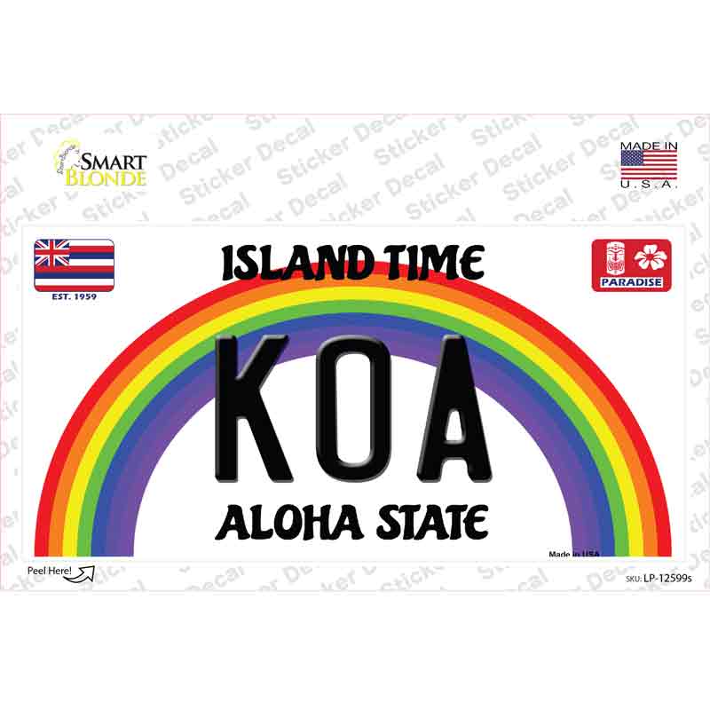 Koa Hawaii Novelty Sticker Decal Small