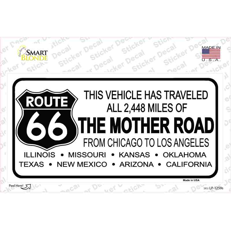 Route 66 Main Cities Novelty Sticker Decal Small