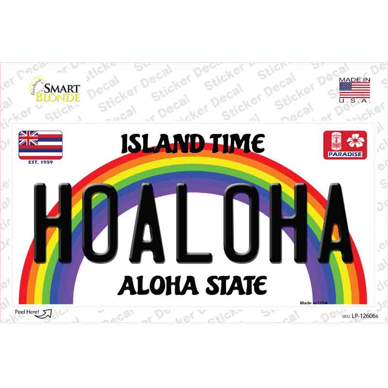 Hoaloha Hawaii Novelty Sticker Decal Small