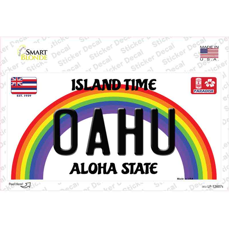 Oahu Hawaii Novelty Sticker Decal Small